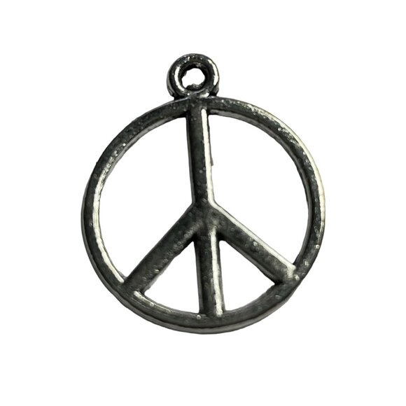 Jewelry - Peace Sign Pendant Silver Tone Charm Bracelet u Necklace Jewelry Craft Dangle Bo